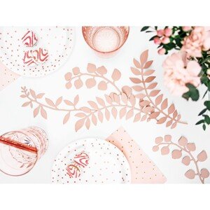 TPP53-008 Party Deco Papírové talíře - Dots - bílá/růžová 18 cm Bílá