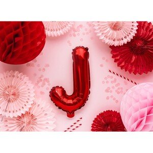 FB2M-J-007 Party Deco Fóliový balón - červený - písmeno, 35 cm J
