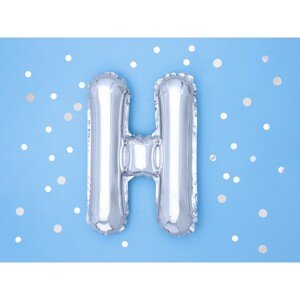 FB2M-H-018 Party Deco Fóliový balón - stříbrný - písmeno, 35 cm H