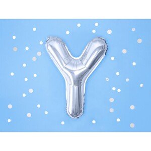 FB2M-Y-018 Party Deco Fóliový balón - stříbrný - písmeno, 35 cm Y