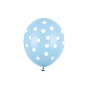 SB14P-223-011W-6 Party Deco Balón - Tečkovaný - pastelový, 30cm (6ks) Světle modrá
