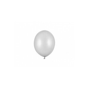 SB5M-018 Party Deco Eko mini metalické balony - 12cm, 10ks Stříbrná