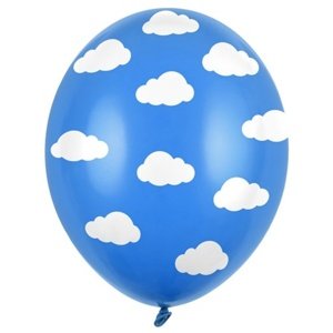 Balónek modrý s potiskem mráčku 50 ks