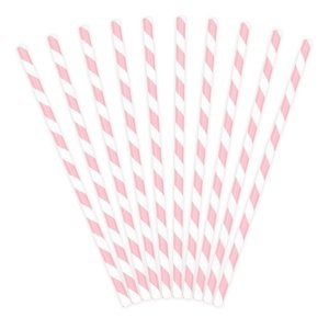 Brčka designová papírová s proužky sv. růžová 10 ks