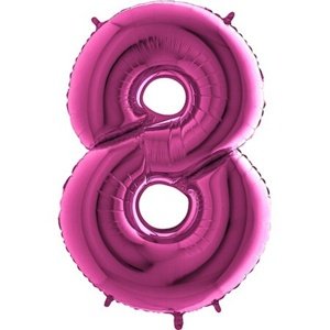 Balónek fóliový číslo 8 růžový 102 cm