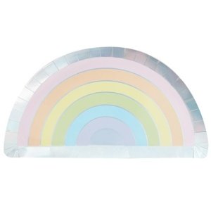 Rainbow pastel - Talíře designové lux  8 ks 16 x 28 cm