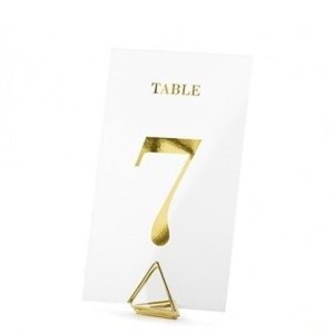 Číslice na stůl transparentní zlaté 7 x 12 cm, 20 ks
