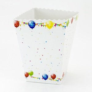 Balónková party color - krabičky na popcorn barevné 8ks