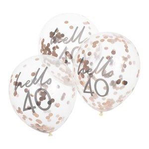 Balónky narozeninové s konfetami  Hello 40