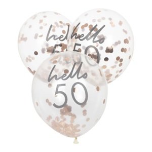 Balónky narozeninové s konfetami  Hello 50