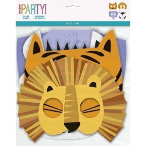 Safari party - Masky  papírové 8 ks