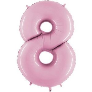 Balónek fóliový číslo 8 pastelově růžové 102 cm