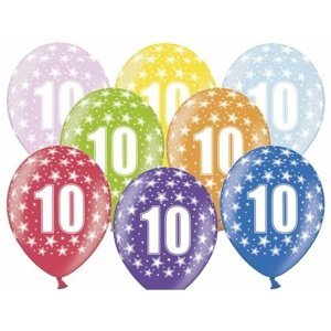 Balónek latexový 10. narozeniny 50 ks