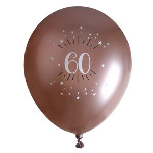 Balónky latexové chromové "60" Rose Gold 30 cm 6 ks