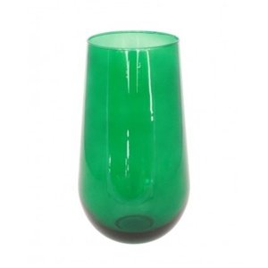 Váza skleněná zelená 12,5 x 22,5 cm