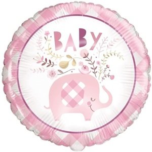Baby shower Slon růžový - Balónek fóliový  45 cm