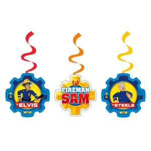 Požárník Sam - Dekorace závěsné spirálové  6 ks