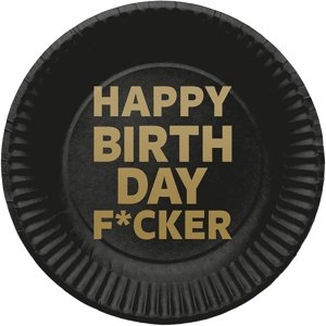 Happy Birthday Crazy - Talíře papírové  F-cker 23cm 8ks