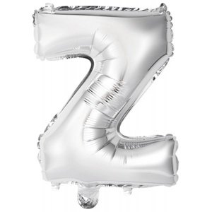 Balónek fóliový mini písmeno Z stříbrné 34 cm