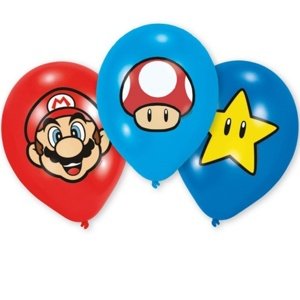 Balónky latexové Super Mario 27,5 cm 6 ks