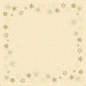 Vánoční ubrus Dunicel světle žlutý se zlatými hvězdami  84 x 84 cm 1ks