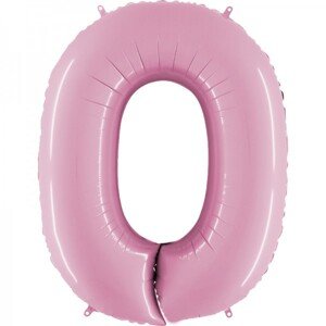 Balónek fóliový číslo 0 růžové 102 cm