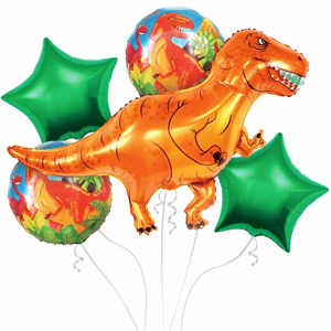 Dino party - Balónkový fóliový buket  5 ks