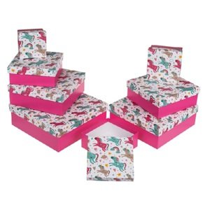 Unicorn party - Set dárkových boxů Jednorožci 22,5 x 22,5 x 8 cm 8 ks