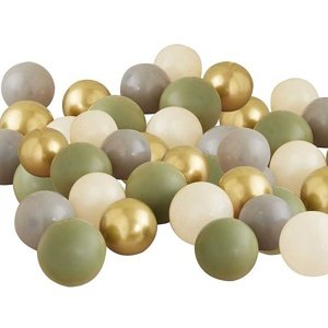 Sada mini balónků na balónkový oblouk Zlatá/olivová/šedá 40 ks