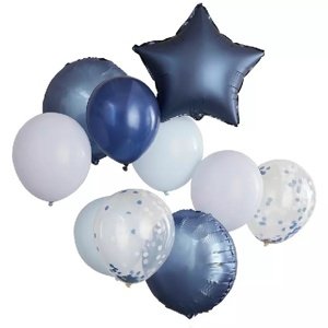 Balónkový buket mix Námořnická/pastelově modrá 10 ks