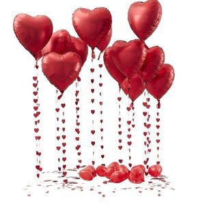 Balónkový dekorační set Srdce červená 25 ks
