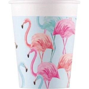 Tropical Flamingo - Kelímky papírové  200 ml 8 ks