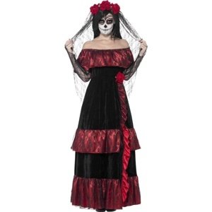 Halloween Dia de los Muertos - Kostým dámský Den mrtvých Nevěsta v červeném