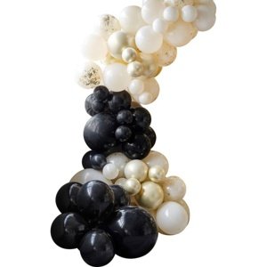 Sada balónků na balónkový oblouk černá/tělová/šampaň 75 ks
