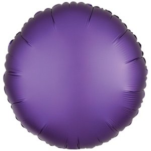Balónek fóliový saténový kruh fialový 43 cm