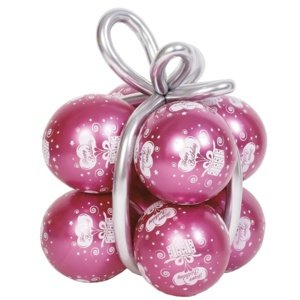 Set balónků "Balónkový dárek" chromově růžový