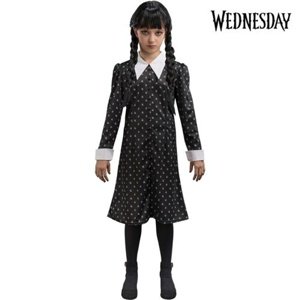 Kostým dívčí Wednesday šaty se vzorem vel. 140