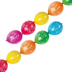 Balónky latexové spojovací Happy Birthday mix barev 27,5 cm 6 ks