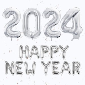 Set balónkový Happy Ney Year 2024 stříbrný