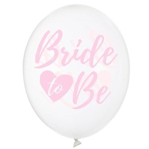 Balónek krystalový s růžovým nápisem "Bride to be" 30 cm 1 ks
