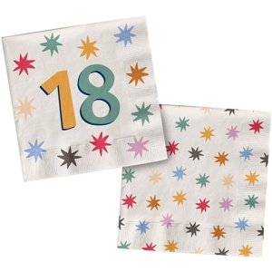 Ubrousky papírové Starburst 18. narozeniny 33 x 33 cm 20 ks