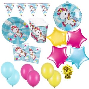 Unicorn baby party s balónky - pro 8 osob