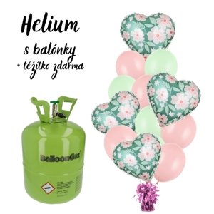 Helium a balonky - Květiny a srdce