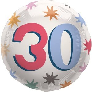 Balónek fóliový Starburst 30. narozeniny 45 cm
