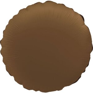 Balónek fóliový Kruh čokoládově hnědý, matný 45 cm
