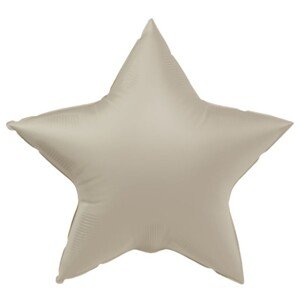 Balónek fóliový Hvězda, krémové latté, matný 45 cm