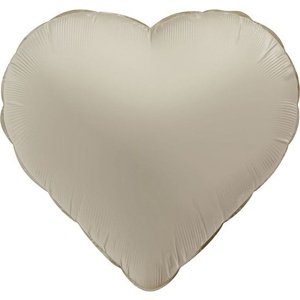 Balónek fóliový Srdce krémové latté, matný 45 cm