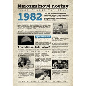 Narozeninové noviny 1982 s vlastním textem a fotografií, S textem