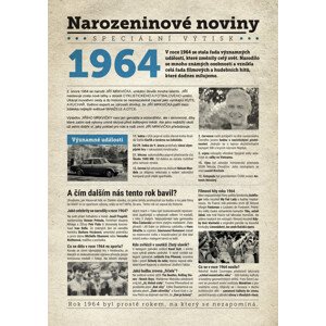 Narozeninové noviny 1964 s vlastním textem a fotografií, S fotografií