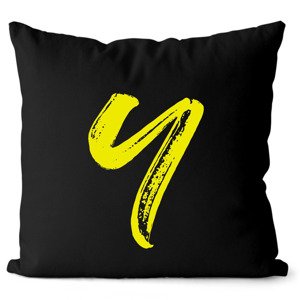 Polštář – písmeno Y (Velikost: 40 x 40 cm, Barva: Žlutá)